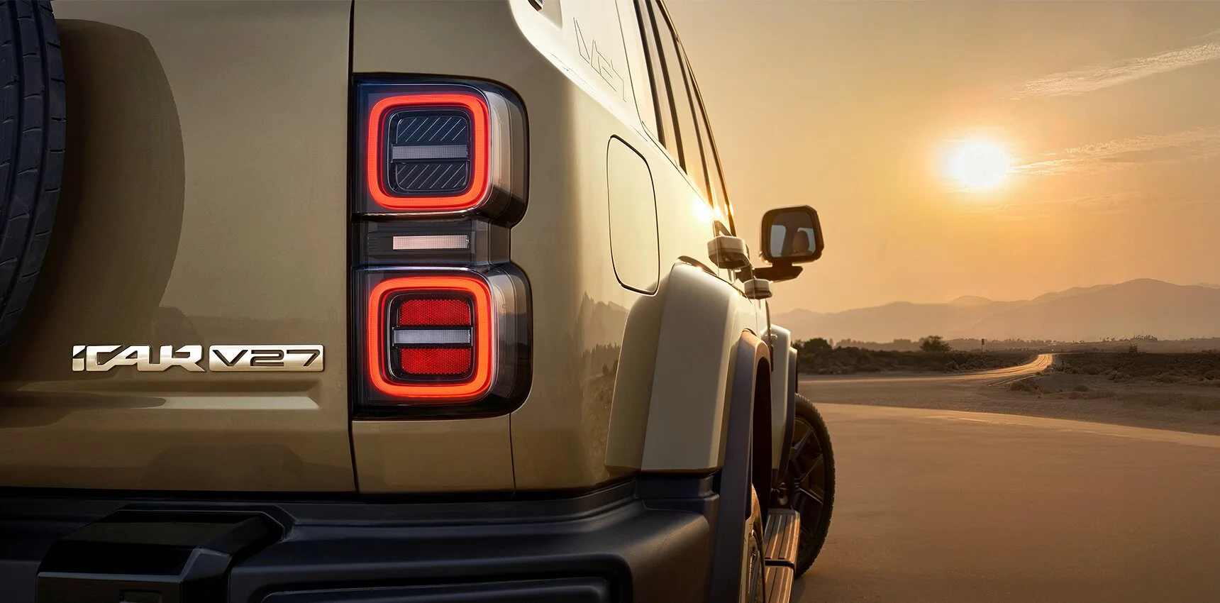 V27 · Rear lighting at sunset